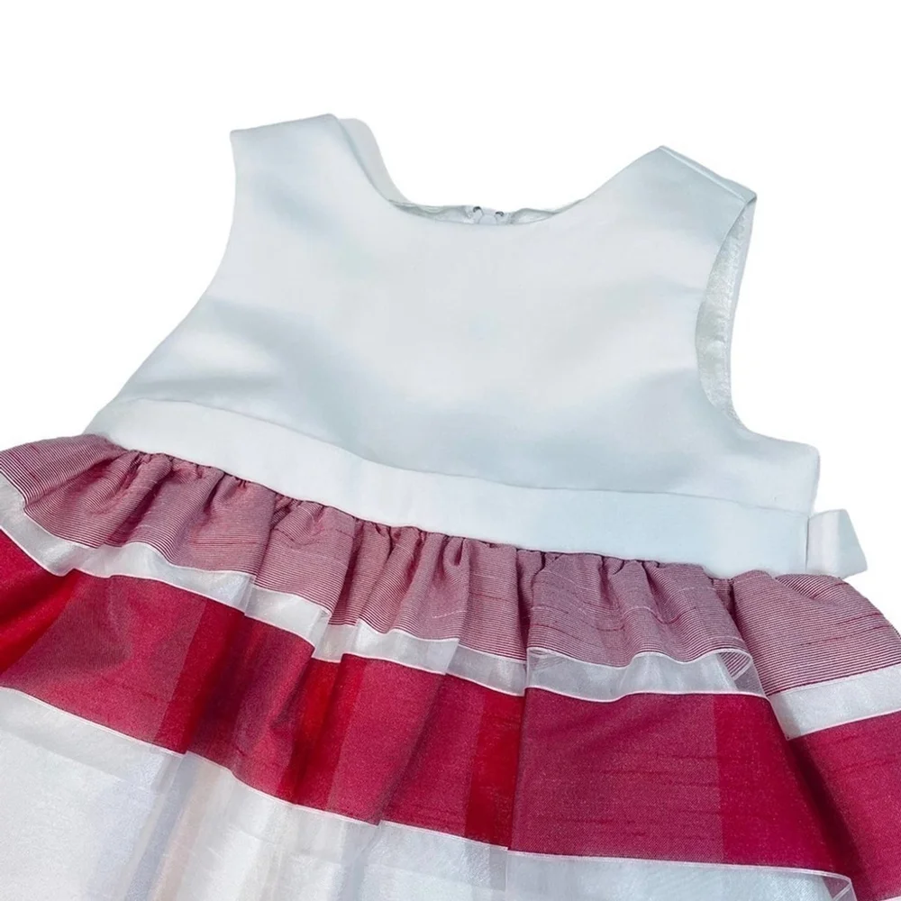 Couture Princess Red White Striped Dress 24 Months